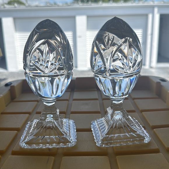 Vintage Lead Crystal Eggs Set of 2 Decor Paperweight - Picture 7 of 10